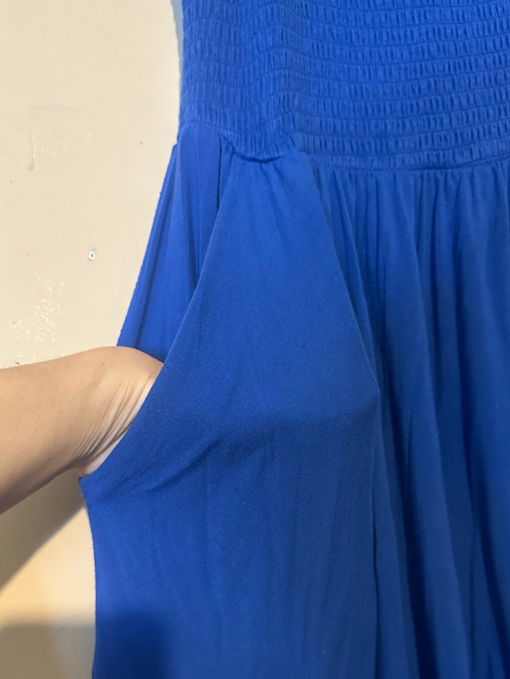 Royal Blue dress with pockets — Smocked Bodice- Super soft knit torrid - Picture 5 of 9